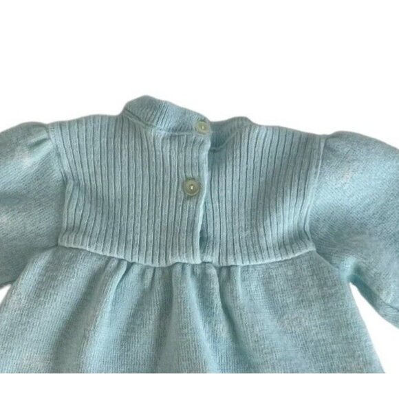VIntage Baby Girl Sweet Treats Knit Dress Pastel Blue Size 18 Month Made Israel - Picture 5 of 7